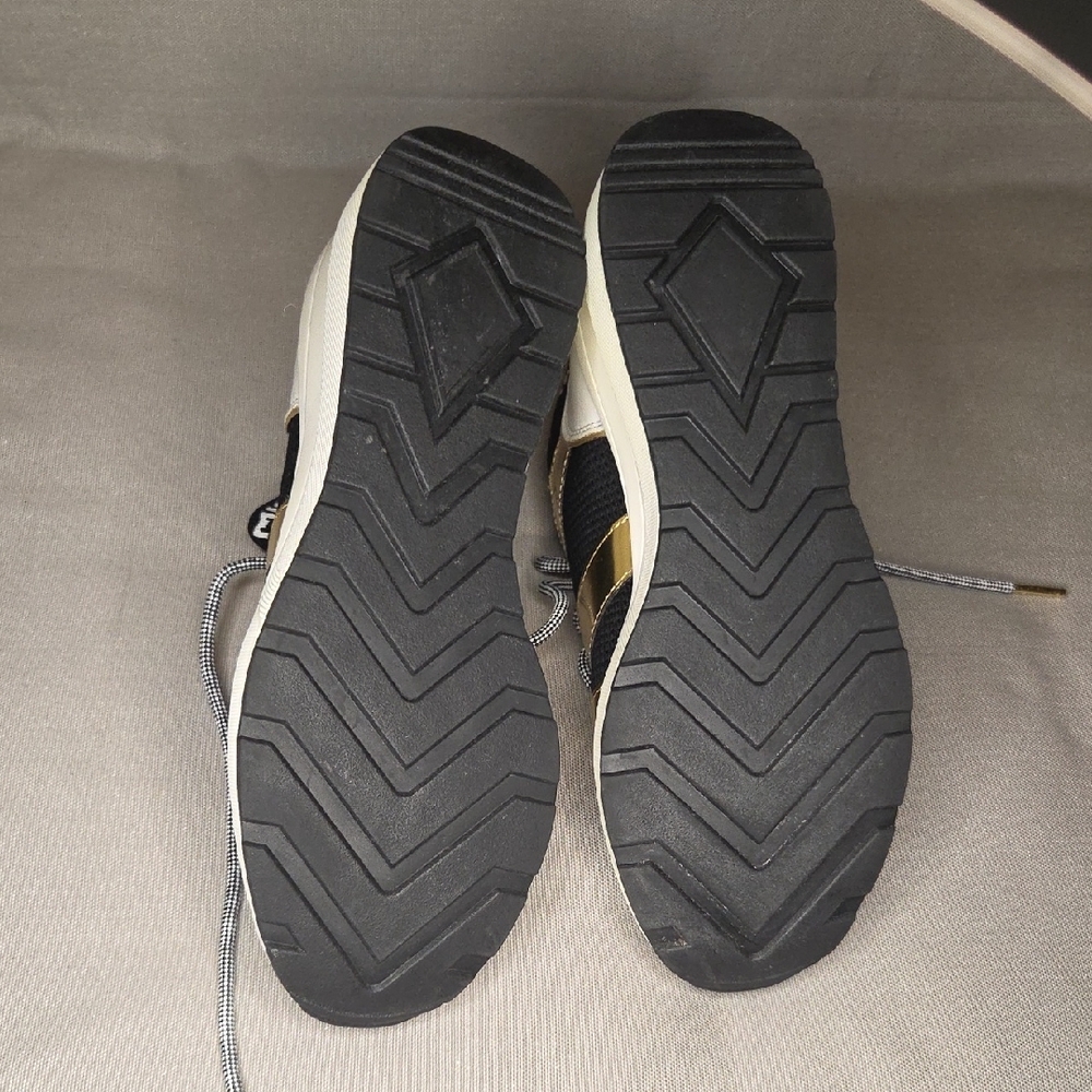 Michael Kors Hilda Knit & Leather Sock Wedge Heel Lace Up Trainers Sneakers - Picture 5 of 13